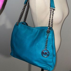Michael Kors teal leather purse!!